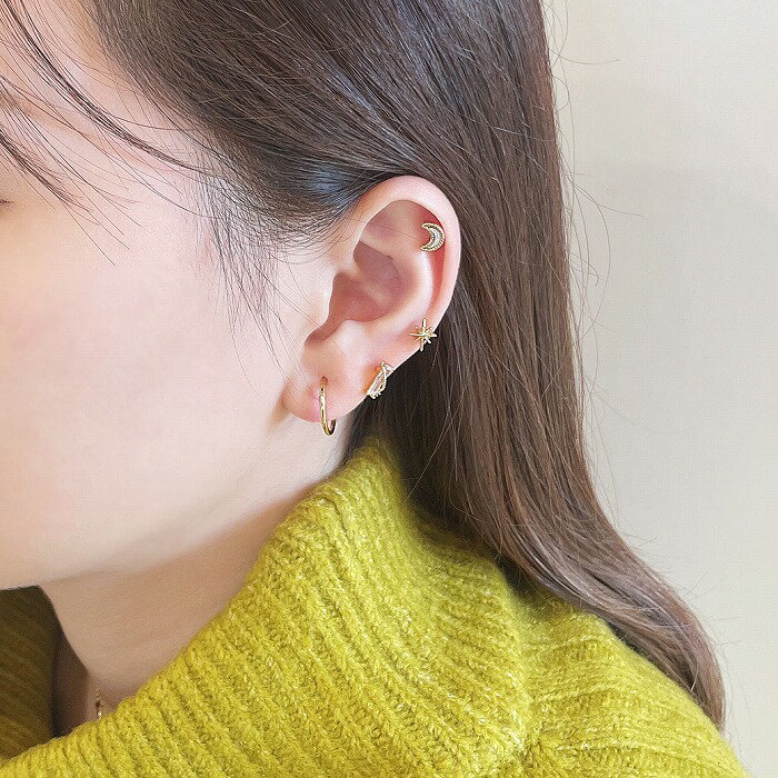 ボディピアス 軟骨ピアス ［16G ］いつものスタイルもぐっと新鮮な印象 メタル スプラッシュスター 星 ストレート ヘリックス 1052 ボディーピアス