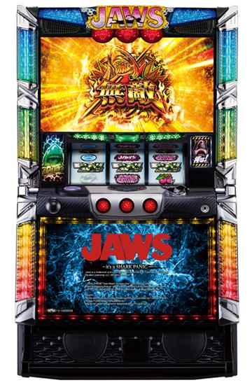 《家庭用パチスロ》パチスロJAWS it’s　a　SHARK　PANIC 【J5】★オリンピア★ コイン不要機付き！ スロット 5号機 実機 ●