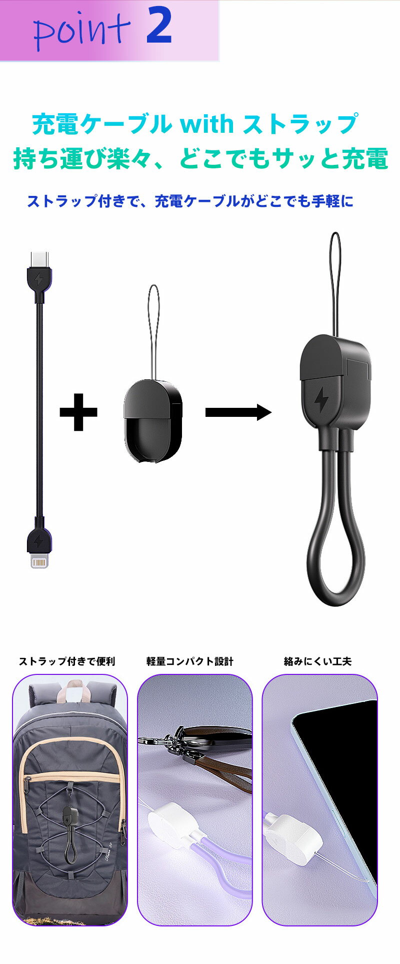 20W 急速充電ケーブル Type-C Lig...の紹介画像3