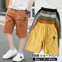 子供用サマーショーツ レジャーウェア ビーチスポーツパンツ ハーフパンツ キッズ ストレッチ ショートパンツ カーゴ 綿麻 チノパンツ ズボン カラー パンツ ...
