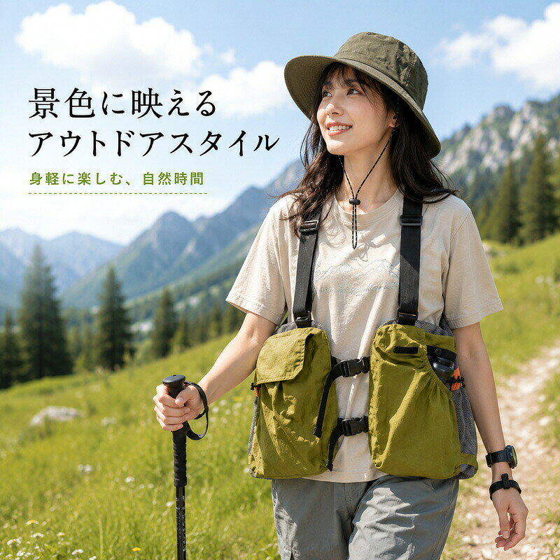 アウトドアベスト フィッシングベスト メンズ レディース 男女兼用 多機能 多ポケット 軽量 通気メッシュ 肩ベルト調整 収納ベスト 釣り 登山 ハイキング キャンプ フェス 散歩 旅行 帽子付き 3色