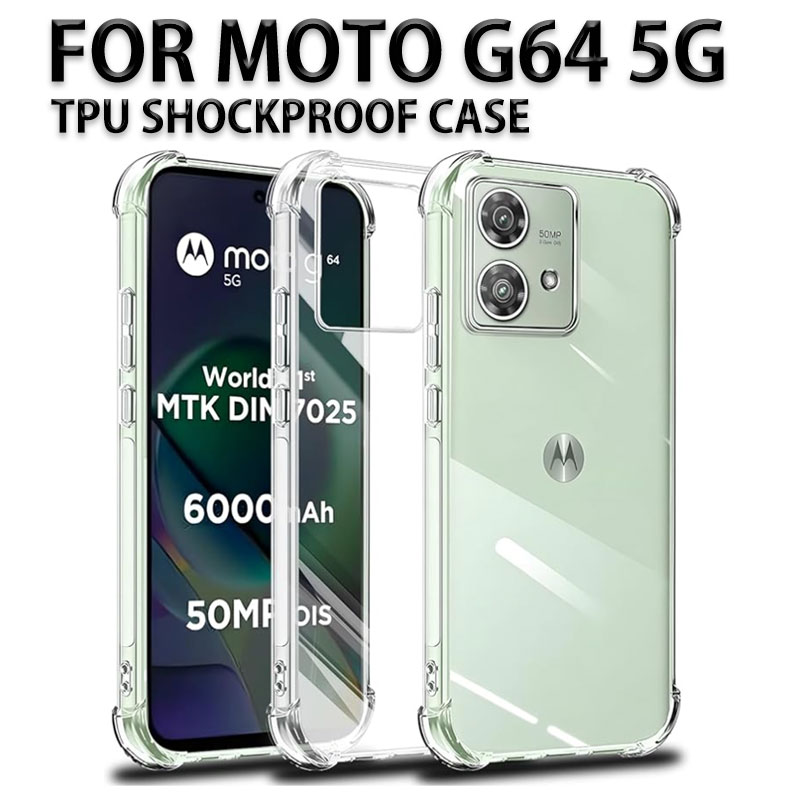Rakuten - Motorola Moto G64 ケース クリア 耐衝撃 衝撃吸収 TPU Moto G64 5G ケース 薄型 耐衝撃 米軍MIL規格 モトローラ G64 5G ケース 透明 耐久 黄変防止 指紋防止 滑り防止