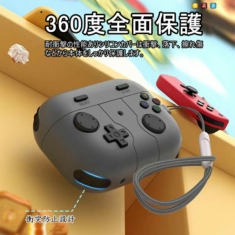 AirPods 第4世代 ケース ゲームプレーヤーデザイン エアーポッズプロ2 ケース 前面LEDが見える Air Pods Pro ケース ゲーム機のデザイン ケース Air Pods Pro 第2世代 ケース 耐衝撃 落下防止 Air Pods 3 ケースゲームコントローラー 耐衝撃 ソフトスキンシリコン保護
