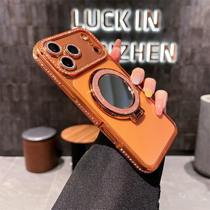 Rakuten - iPhoneケース 贅沢なダイヤ加工の質感が加わり、見た目の魅力は抜群とスタンドが 2-in-1 で一体化 使い勝手抜群で非常に便利カメラレンズフルカバーで、安全性をに対応可能（対応機種：iPhone17promax/17air/16promax/16plus/15promax/14promax/13promax/12promax/11promax）