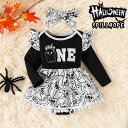 ハロウィン 仮装 衣装 ベビー コスプレ 子供服 2点セット 長袖 ワンピース 蝶ネクタイ ロンパース 女の子 赤ちゃん ブラック キッズ コスチューム 小悪魔...