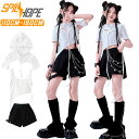 白 トップス タンクトップ 黒 ショートパンツ キッズ ダンス衣装 セットアップ 女の子 韓国 jazz おしゃれ かわいい かっこいい ゆったり レッグウォーマー ダンスウエア ヒップホップ 上下セット ジャズダンス k-pop 舞台服 演出服 練習着 団体服 発表会 個性派 派手 春 夏