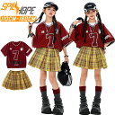 赤 Tシャツ チェック柄 スカート 女の子 キッズ ダンス衣装 セットアップ 可愛い 韓国 jazz おしゃれ ゆったり へそ出し Y2K トップス レッグウォーマー ダンスウエア ヒップホップ 上下セット ジャズダンス k-pop 舞台服 演出服 練習着 団体服 発表会 個性派 派手 夏 秋