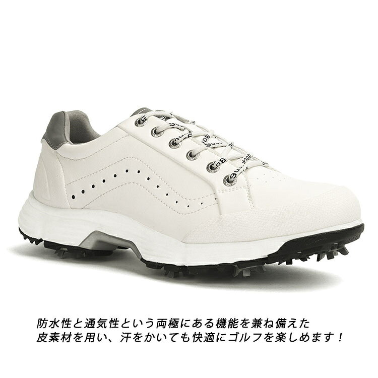 ゴルフシューズ メンズ スパイク付き スパイク搭載 セール 紐タイプ 大きいサイズ ...