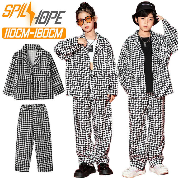 樂天商城 - チェック柄 長袖 シャツ ロングパンツ カジュアルシャツ キッズ ダンス衣装 セットアップ 女の子 男の子 発表会 子供服 上下セット ダンスウェア おしゃれ ゆったり へそ出し トップス パンツスーツ 韓国 k-pop ヒップホップ ジャズダンス 演出服 団体服 練習着 2点セット