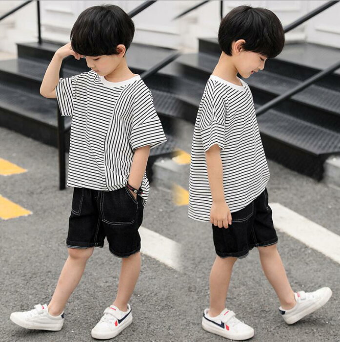 子供服　キッズ　セットアップ　上下セット　男の子　tシャツ　ハーフパンツ　スウェットセット　ジュニア　ジャージ　トレーナー　スポーツウェア　韓流　夏定番　120　130　140　150　160