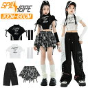 jazz 白色 黒色 へそ出し チェック柄 キッズ ダンス衣装 セットアップ 女の子 半袖 子供 ゆったり ショート丈 スカート 腕カバー カーゴパンツ サルエルパンツ チア チアガール hiphop ジャズダンス ヒップホップ 韓国 K-POP 演出服 練習着 発表会 団体服 原宿系 個性派