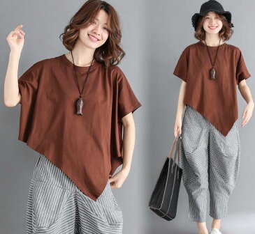 セットアップ レディース ジャージセット 綿 Tシャツ リネン パンツ ゆったり 体型カバー 上下セット サルエルパンツ スエット スポーツウェア 春 夏 ルームウェア 部屋着