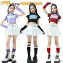 パープル ブラック ワインレッド ホワイト 総柄 女の子 jazz ジャズ キッズ ダンス衣装 セットアップ トップス スカート プリーツスカート かわいい ヒップホップ 韓国 k-pop チア チアガール ゆったり おしゃれ 夏 舞台服 演出服 練習着 団体服 発表会 派手 ダンス 夏新作