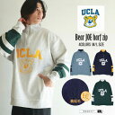 UCLA ハーフジップ スウェット トレーナー メンズ レディース ブランド ユーシーエルエー くま キャラクター プリント 2022 aw 秋冬 ハーフジップトレーナー アメカジファッション トレーナー 秋服 冬服