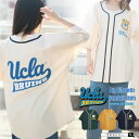 ベースボールシャツ ストリート ブランド UCLA ユーシーエルエー 半袖 ロゴ 刺繍 古着系 カジュアルシャツ tシャツ メンズ レディース 男女兼用 ユニセックス オシャレ アメカジ ロゴtシャツ 大きめ キャラクター くま ワッペン刺 夏服 トップス