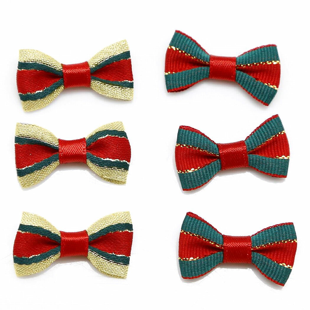 乐天商城 - 6個セット ミニ りぼん リボン 手芸パーツ クリスマス ハンドメイド リメイク 素材 材料 3cm 1279
