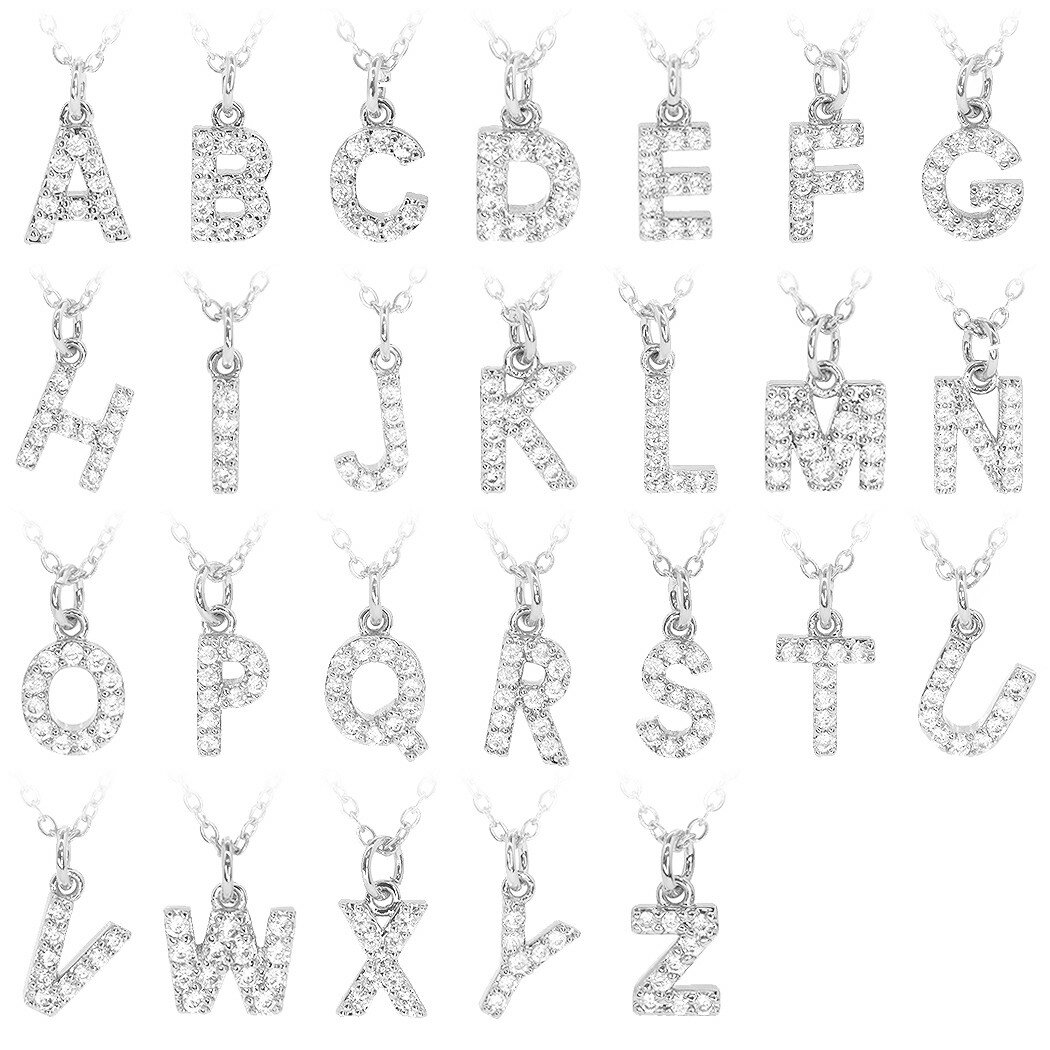 乐天商城 - 【極小!!可愛らしいミニサイズ】【日本製】【アレルギー対応】イニシャルネックレス 一文字アルファベット ネックレス 722 チェーン+トップ1個