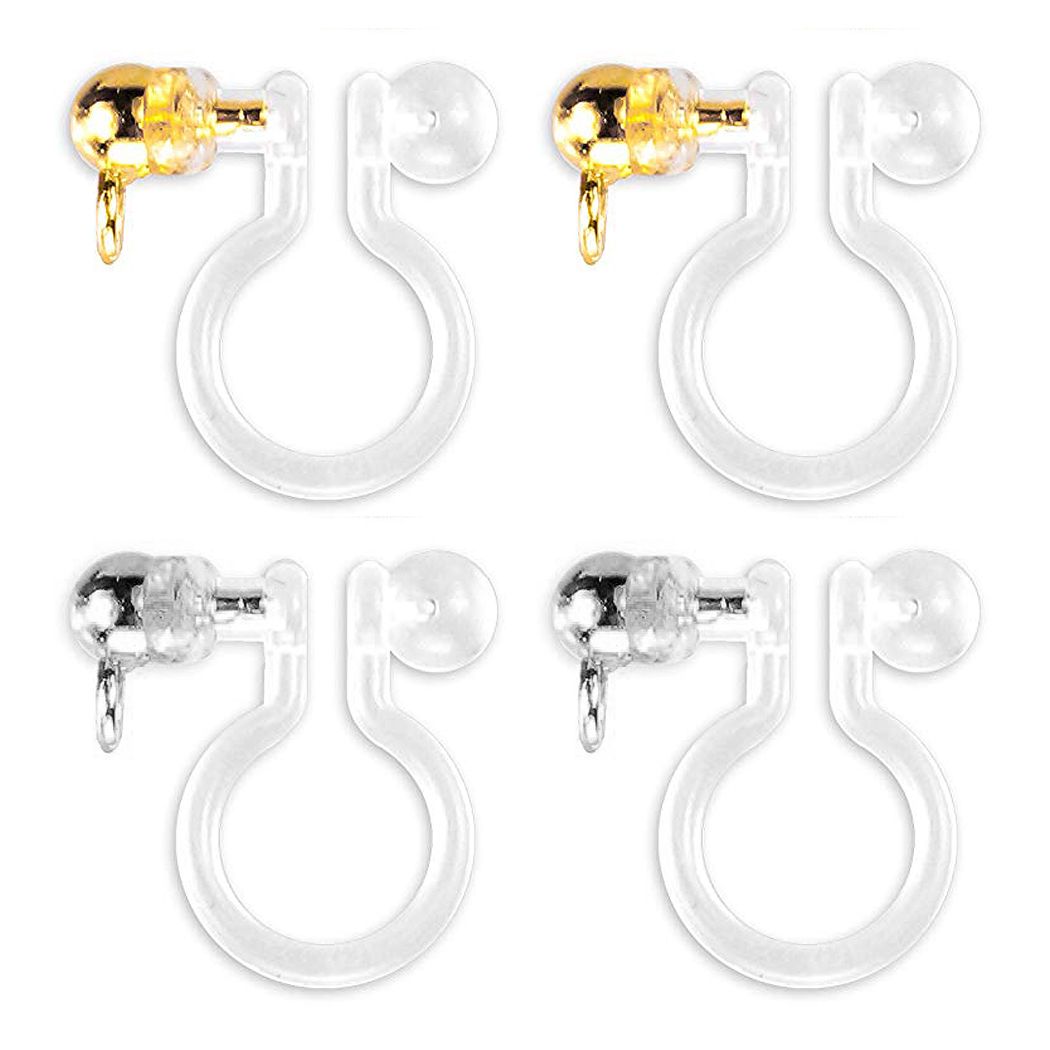 乐天商城 - アレルギー防止ステンレス、ノンホールピアス 樹脂 パーツ カン付き 横カン 縦カン 丸玉 イヤリング 758