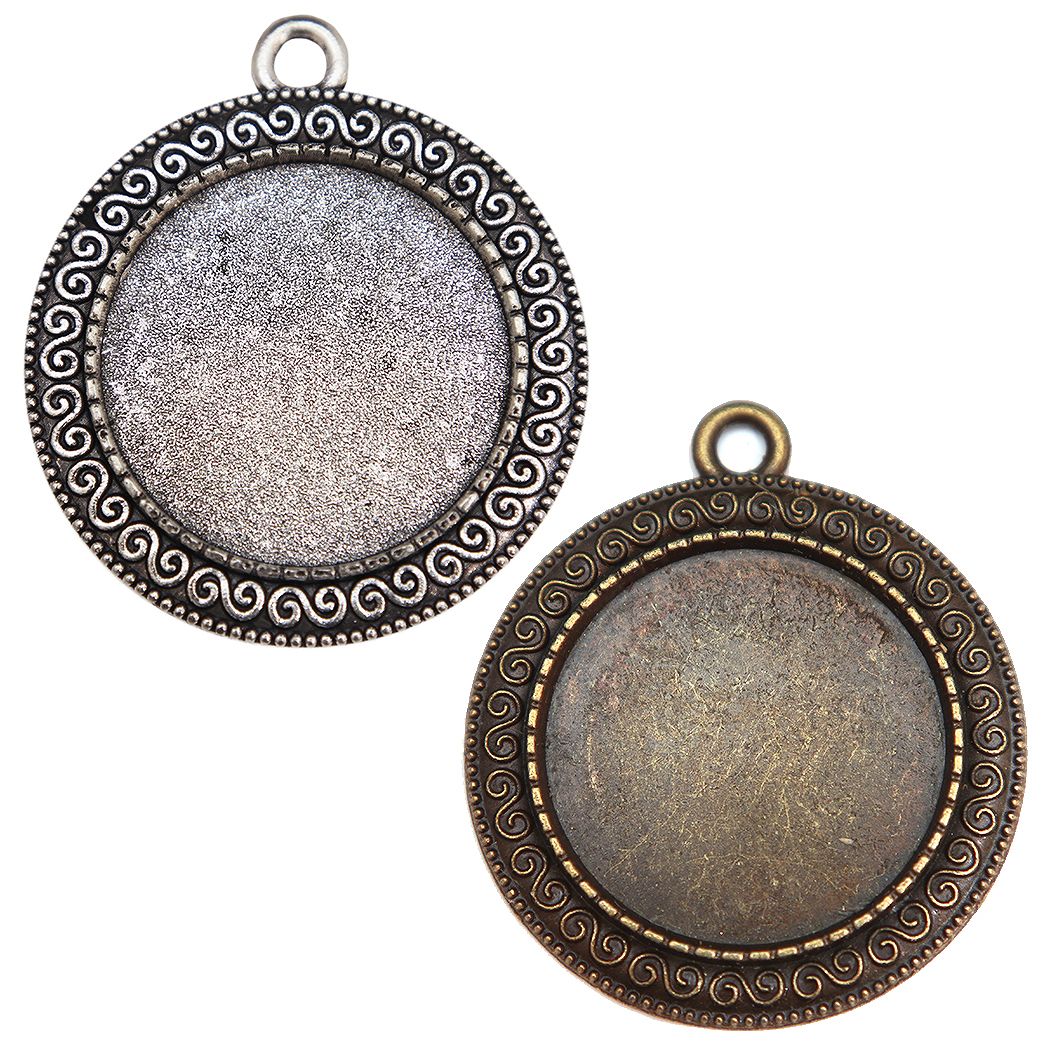 【1個】アクセサリーパーツ ミール皿 丸型 アンティーク レジン枠 ハンドメイド素材 785