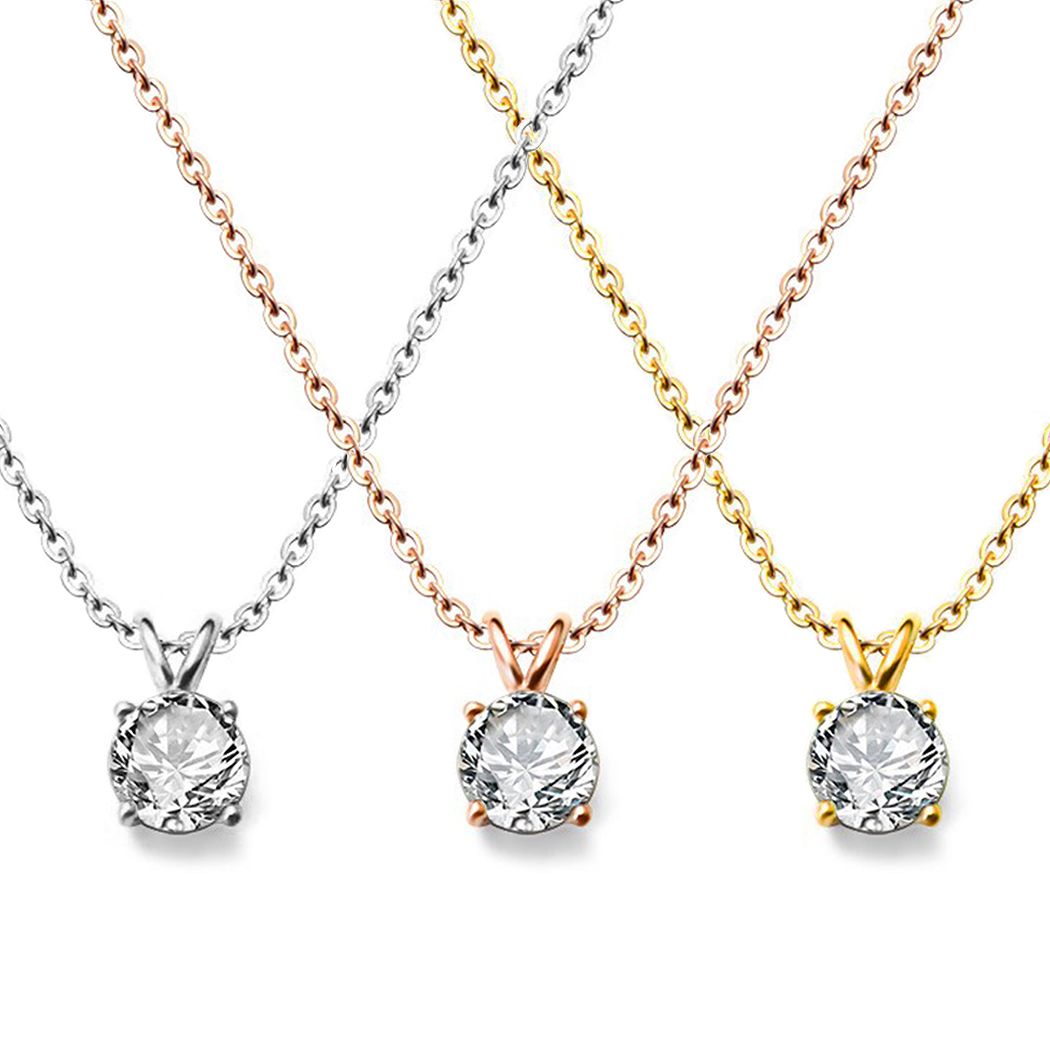 Rakuten - 一粒ネックレス サージカルステンレス ジルコニア 上品 831