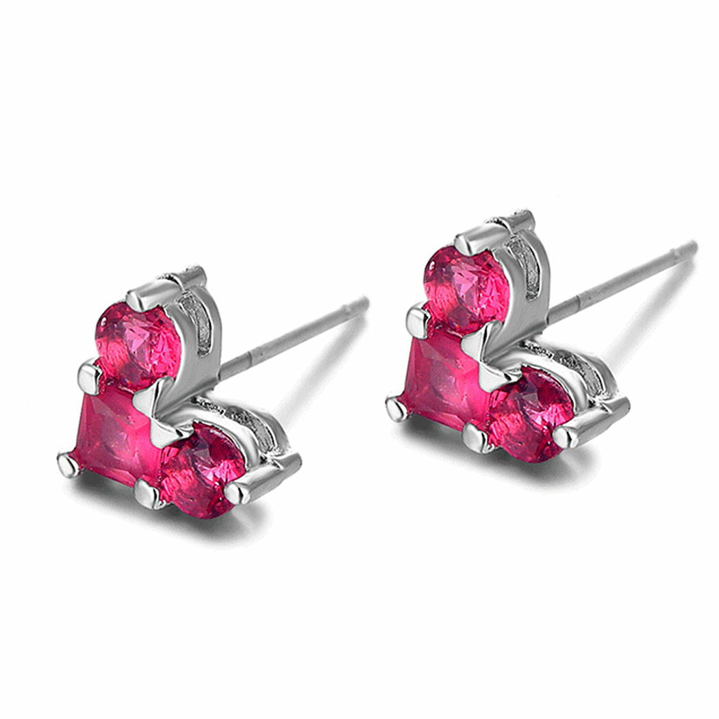 ピンク ハート ピアス シルバー925 かわいい 上品 スタッドピアス 両耳 847