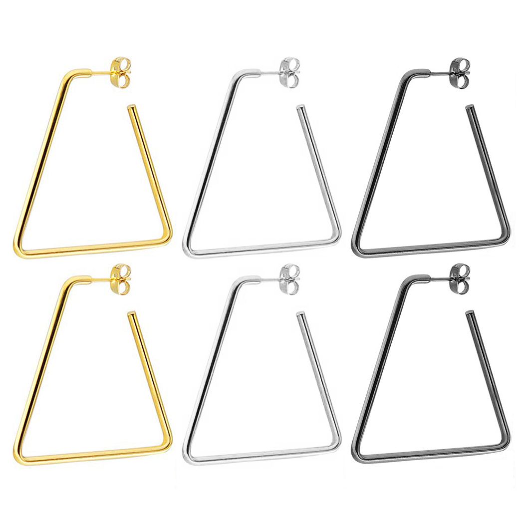 乐天商城 - サージカルステンレス ピアス アレルギー対応 レディース 台形 両耳 869