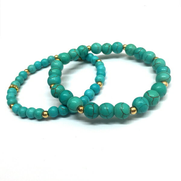 乐天商城 - ●天然石　ターコイズ　2本セット　244