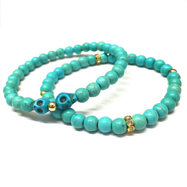 乐天商城 - ●　天然石！ターコイズ6mm 2本セット　318