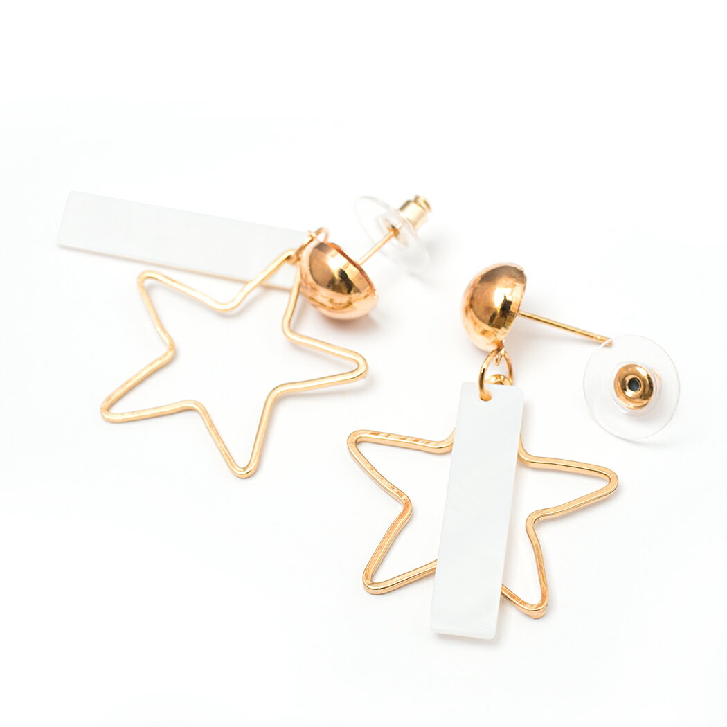 乐天商城 - ●　星　　スター　両耳　ピアス　371