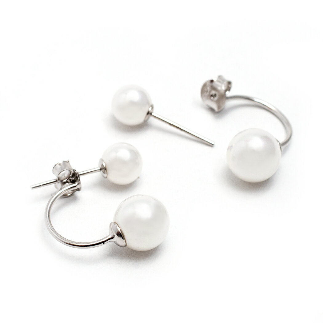 ●本真珠　ピアス前後　両耳　255　925silver　天然パール