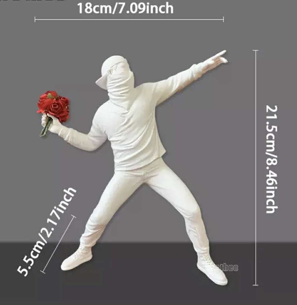 SPINOUTshop楽天市場店のFlower Thrower バンクシー　置物｜アングル2