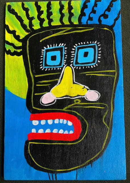 バスキア　JEAN-MICHEL BASQUIAT　　油絵　1