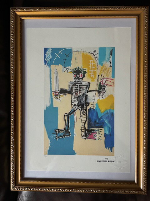 作者：バスキア ★タイトル 　　warrior ■サイン 刷り込みサイン 有り 写真参考 海外COA、真作の認定書付き COA認定書 写真参考 ★COA承認刻　　写真参考 欧米向け販売証明書COA付き 右下に 写真参考 ※作品のシート及び販...