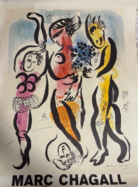 シャガール　リトグラフ　3人の曲芸師