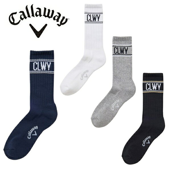 キャロウェイ ゴルフ メンズ ソックス カレッジ調ロゴクルーソックス (MENS) Callaway Golf C25293107【ポスト投函配送】