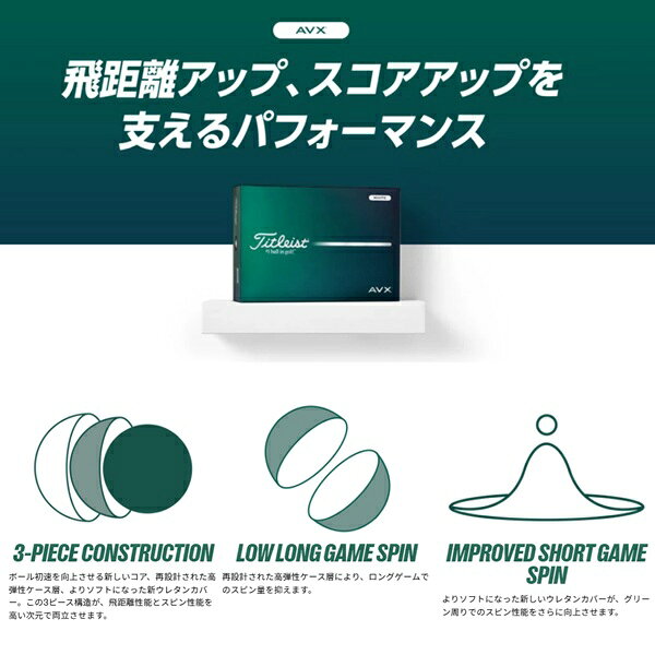 タイトリスト ゴルフボール AVX 1ダース 12個入り 新品 日本正規品 Titleist AVX 2...