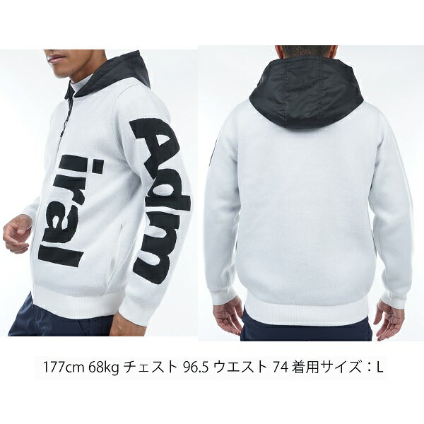 アドミラル ゴルフ メンズ ビッグロゴ ジップアップ 裏地付きフーデッドセーター ADMIRAL ADMA392 3