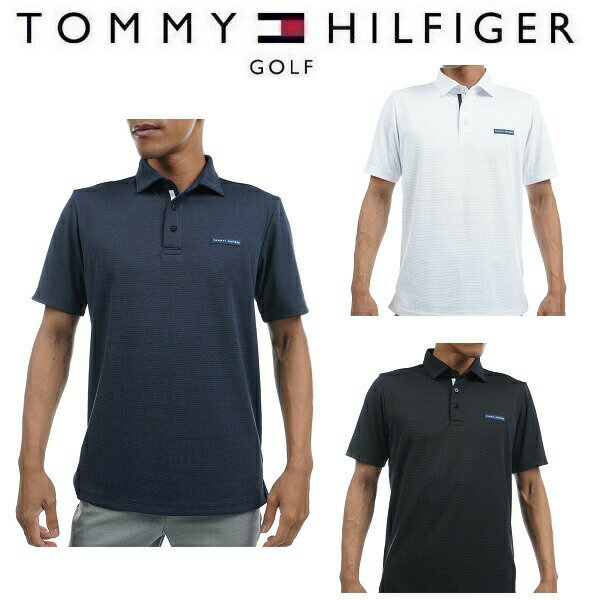 トミー ヒルフィガー ポロシャツ メンズ トミーヒルフィガー ゴルフ メンズ ブラインドロゴ ジャガード 台衿付シャツ TOMMY HILFIGER THMA314 2023年春夏モデル