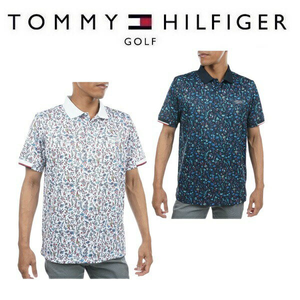 トミー ヒルフィガー ポロシャツ メンズ トミーヒルフィガー ゴルフ メンズ フラワープリント ポロシャツ TOMMY HILFIGER THMA328 2023年春夏モデル