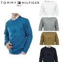 トミーヒルフィガー ゴルフ メンズ ケーブルクルーネックセーター TOMMY HILFIGER GOLF THMA353 2023年秋冬モデル