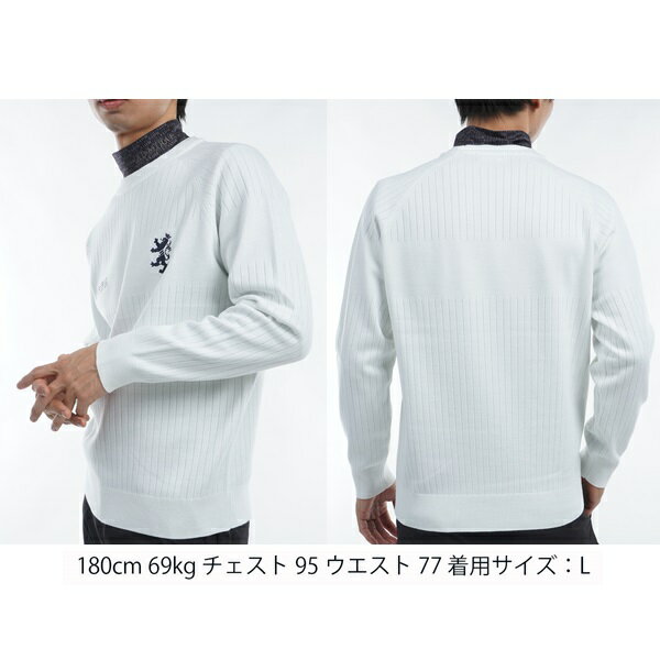 アドミラル ゴルフ メンズ ビックランパント クルーネックセーター ADMIRAL GOLF ADMA472 2024年秋冬モデル 3