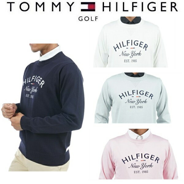 トミーヒルフィガー ゴルフ メンズ アーチロゴ クルーネックセーター TOMMY HILFIGER GOLF THMA310 【2023年春夏モデル】