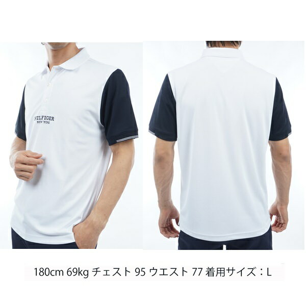 トミーヒルフィガー ゴルフ メンズ カラーブロック 半袖ポロシャツ TOMMY HILFIGER GOLF THMA403