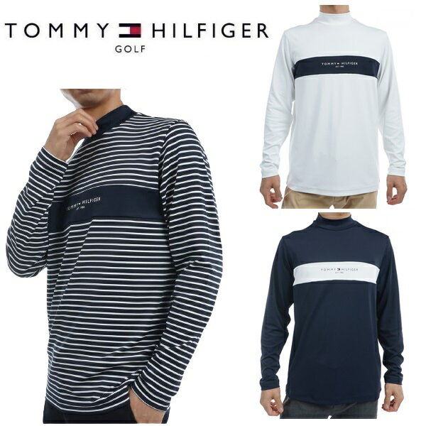 トミーヒルフィガー ゴルフ メンズ エッセンシャル 長袖モックネックシャツ TOMMY HILFIGER GOLF THMA454 2024年秋冬モデル