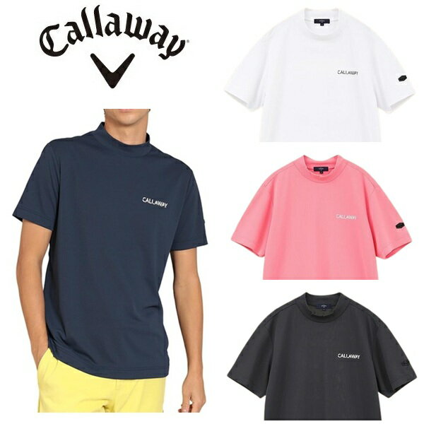 キャロウェイ メンズ ゴルフウェア バックプリント クローズドメッシュ 半袖 モックネック シャツ C24134119 Callaway Golf 【2024年春夏モデル】