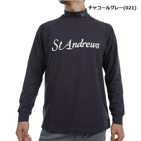 セント アンドリュース ゴルフ メンズ シャツ ベア天竺 ロゴプリント 長袖 ハイネックシャツ St ANDREWS Golf 042-4266951