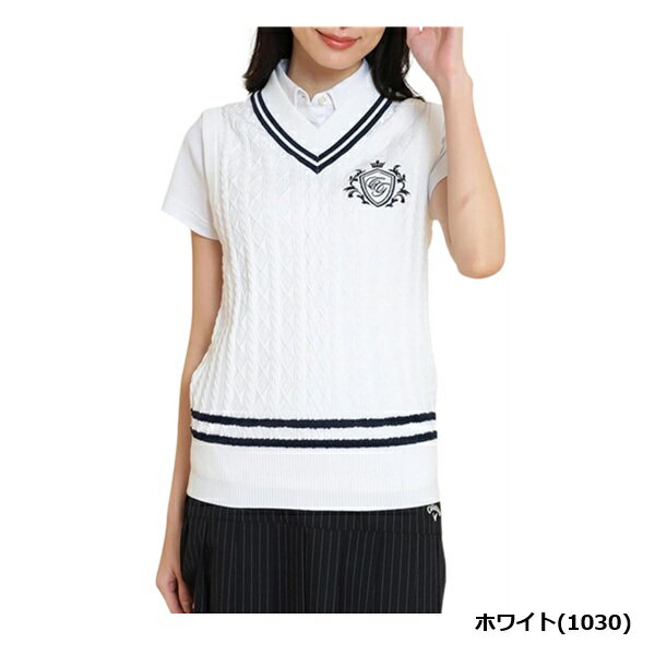 キャロウェイ ゴルフ レディース Vネックケーブルニットベスト Callaway Golf C25119200