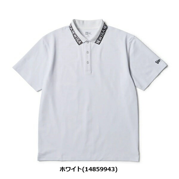 ニューエラ ゴルフ 半袖 ポロシャツ 鹿の子 Collar Logo ホワイト NEW ERA (148599...