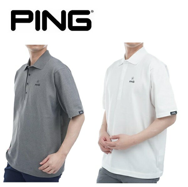 Shirts - ピン ゴルフ PING メンズ ワンポイントロゴ 半袖 ニットポロシャツ PING 621-5172201 2025年春夏モデル