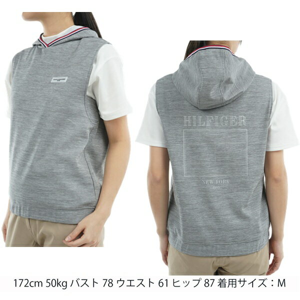 トミーヒルフィガー ゴルフ レディース バックロゴ フーディーベスト TOMMY HILFIG...